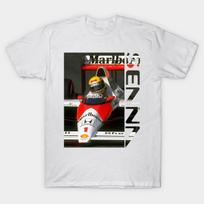 2025 Ayrton Senna McLaren Racing Sportinio Automobilio Kolekcija F1 Lenktynės Ayrton Senna Marškinėliai Automobilis Apvalus Kaklas Trumpomis Rankovėmis Vasaros Viršutiniai Marškinėliai L black