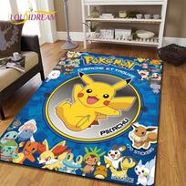 Pikachu Anime Pokemon Kilimas Vaikų Kilimėliai Svetainės Arbatos Stalo Kilimėliai Miegamojo Kilimas Plaunami Grindų Kilimėliai Namų Erdvės Kilimėlis Dinzaurų Kilimas 40cm x 60cm yellow