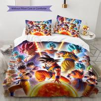 Dragon Ball Z rašto patalynė, Antklodžių komplektas, Antklodės užvalkalas, Pagalvės užvalkalas, Namų gimtadienio dovana (1 * antklodės užvalkalas + 2 * pagalvės užvalkalai, be šerdies) 135x200cm gray