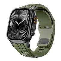 Luxury Silicone Band For Apple Watch Ultra 3 49mm Series 11 10 46mm Sports Bracelet For iWatch 9 8 7 6 SE 45mm 44mm Strap Correa 45mm(Series 9 8 7) black