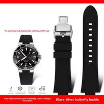 Aukštos kokybės silikoninis laikrodžio dirželis Apyrankė Oris Aquis 7330 7740 serijoms 22x11mm 24x11mm 24x12mm Išgaubtas galas Guminis laikrodžio dirželis 24X12mm Convex gray