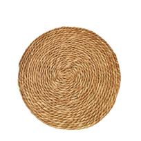 Rattan Woven Heat-Resistant Mat: Placemat, Coaster, Teapot Stand, and Pot Holder. 11cm Diameter beige