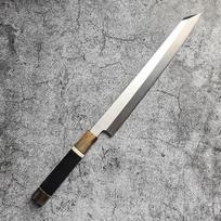 Sashimi peilis Vienpusis ašmenys Aštrus Šefo mėsos kapotuvas Žuvies pjaustymui Sushi Kiritsuke Japoniški virtuviniai peiliai Ebono ir ragų rankena 27cm Blade