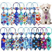 10PCS Beach Party Pet Necktie Bulk Adjustable Bow Tie For Small Dogs and Cats Puppy Bow Ties Pet Grooming Accessories blue