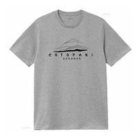 Vyriški COTOPAXI ECUADOR apvalios apykaklės marškinėliai Balti vintage skalauti su grafika Patogūs Unisex Tampri Kasdieniai Kvėpuojantys Universalūs L gray
