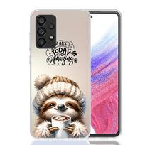 Gyvūnas Mielas Animacinis Tinginys Kavos Telefono dėklas Skirta Samsung Galaxy A17 A16 A14 A15 A13 A57 A56 A54 A55 A53 A37 A36 A34 A35 A33 A26 A Samsung A13 5G