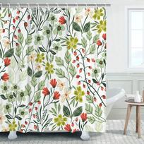 William Morris dušo užuolaida, vintažinio sodo meno gėlių dušo užuolaidos vonios kambariui, sunkaus audinio, skalbiamos vonios užuolaidos W120xH180cm