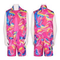2023 Movie Barbie Cosplay Costume Barbie Dress Tights Kenny Cosplay Halloween Performance Costume Ken (Men's) Sportswear + Hat XXXL pink