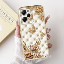 Dėklas Xiaomi Poco X5 Pro 5G, Madingas drugelis ir ramunėlės, Minkštas silikoninis dangtelis Xiaomi PocoX5 X5Pro, Pilna apsauga, Funda Xiaomi Poco X5 beige