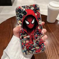 Marvel Žmogus-voras Komiksai Skaidrus telefono dėklas iPhone 17 Pro Max 17E 11 12 13 14 15 16 Pro Max Plus 17 Air 16E 7 Minkštas dėklas iPhone17 Pro Max black