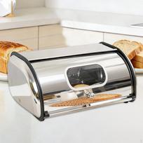 Duonos laikymo dėžutė Nerūdijančio plieno dėžutė organizatorius su dangčiu Virtuvės stalviršis With Visible Window white