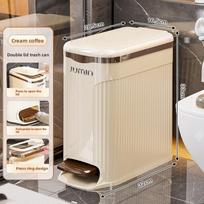 Luxury Narrow Space Trash Can Foot Press Household Plastic Waste Bin for Bathroom Living Room