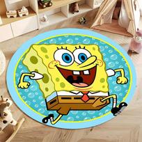 Mielas Vaikams Suaugusiems Animacinis Apvalus Kilimas su SpongeBob Spausdinimu, Svetainės Miegamojo Dekoras Vidaus Grindų Kilimėlis Dekoras Kilimas Paaugliams Suaugusiems Diameter 60cm