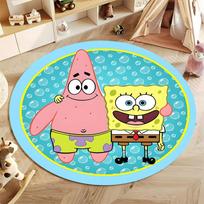 Mielas Vaikams Suaugusiems Animacinis Apvalus Kilimas su SpongeBob Spausdinimu, Svetainės Miegamojo Dekoras Vidaus Grindų Kilimėlis Dekoras Kilimas Paaugliams Suaugusiems Diameter 60cm