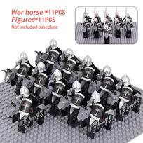 MOC Viduramžių Gondoro Riteriai lotr Figūrėlės Rinkinys Karių Šarvuoti Kareiviai Kovinis Arklys Armijos Skydas Kardas Šalmas Plytos Žaislai gray