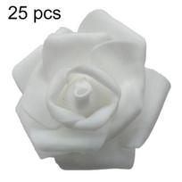 25/50/100 vnt Dirbtinio PE putplasčio rožių gėlės „Pasidaryk pats“ vestuvių namų kambario dekoras 25Pcs* balta