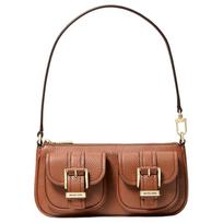 MICHAEL KORS Zoe Zoe gold hardware leather handbag small women's leather brown auksas