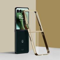 Skirta Motorola Razr 70 60 50 itin plonas galvanizuotas skaidrus telefono dėklas MOTO Razr 70 60 50 kietas PC smūgiams atsparus dangtelis MOTO Razr 50 auksas