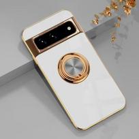 Stilingas dengtas minkšto silikono smūgiams atsparus dėklas Google Pixel 10 9 8 7 Pro XL 9A 8A 7A, su magnetiniu žiedu laikikliu, apsauginis dangtelis Google Pixel 9 Pro XL balta
