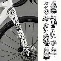 1 rinkinys MTB plento dviračių rėmų lipdukai Animaciniai DIY Atspindintys vandeniui atsparūs dviračių lipdukai Dviračio lipdukai dviračio rėmo viršutiniam vamzdžiui black