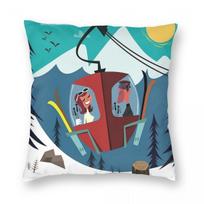 Les Arc Ski Resort Pillowcase Polyester Linen Velvet Creative Zip Decor Pillow Case Bed Cushion Cover Peach skin 18*18(CM)-1Pcs blue