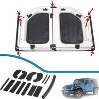 18 VNT. Automobilio kieto stogo sandariklio taisymo rinkinys Stogo vandens lietaus nukreipiklis apsauginis griovelis latako prailginimas Jeep Wrangler JK 2007-2017 priedui black