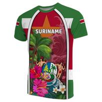 SURINAMO Vėliavos Spaudinys 3D Sportiniai Drabužiai, Greitai Sugeriantys Drėgmę, Kvėpuojantys, Vyrams ir Moterims, Marškinėliai, Futbolo Džersis, Laisvi, Bėgimui, Trumpomis Rankovėmis, Viršutinė Dalies Drabužis 5XL red