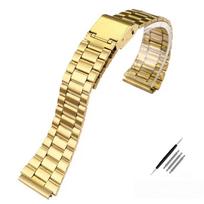 Skirta Casio A158 / A159 / A168 /A169 /B650 /AQ230/ 700 Klasikinis Mažas Kvadratinis Sidabrinis Blokas Metalinė Apyrankė Smulkaus Plieno Laikrodžio Dirželis 18mm 18mm beige