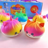 Kawaii violetinis vienaragis koldūnas didelis bao bandelė minkštas streso malšinimo biuro dovana blue