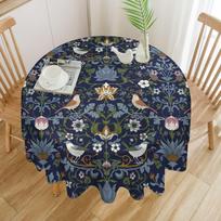 William Morris Gėlių Rašto Apvalus Staltiesė Nuvaloma Poliesterio Audinio Vintažinė Gėlių Plaunama Staltiesė Šventei Virtuvei 60inch(152cm)