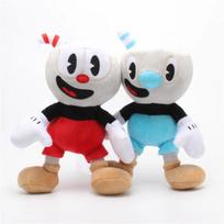 2 vnt. Cuphead pliušinės lėlės žaislai Mugman žaidimo lėlės žaislai Nuotykiai Minkšti kimšti pliušiniai žaislai Vaikams Gimtadienio dovana black