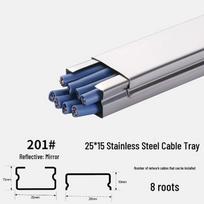 Banguotas metalinis vamzdis su sustiprintu nerūdijančio plieno kvadratiniu paviršiumi, montuojamas ant paviršiaus, skirtas biuro instaliacijai, grynai baltas, įleidžiamas 25*15 stainless steel 201 wall thickness 0.6