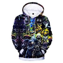 Pavasaris Ruduo Vaikų Hoodies Fnaf 3D Spausdinti Five Nights Megztiniai Berniukams Madingi Gatvės Drabužiai Laisvalaikio Su Gobtuvu Megztiniai Viršutiniai Drabužiai 6XL black