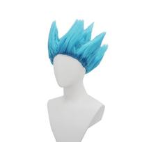 Flame Gradient Spiky Short Synthetic Wig Unisex Anime Hero Halloween Convention Game Cosplay Party Fire Shape Fantasy Costume blue