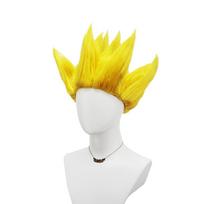 Flame Gradient Spiky Short Synthetic Wig Unisex Anime Hero Halloween Convention Game Cosplay Party Fire Shape Fantasy Costume yellow