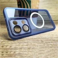 Prabangus magnetinis silikoninis dėklas, skirtas Motorola Moto G15 G05 G35 G75 G85 G84 G53 G24 G14 G34 G54 E14, atsparus smūgiams, skaidrus dangtelis Motorola Moto G14 mėlyna