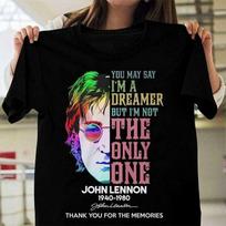 John Lennon Vintage Beatles Rock Music Graphic T-Shirt S-5XL S black