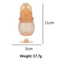 Mini 60 ml silikoninis kūdikio maitinimo buteliukas, nuo pilvo dieglių, nepralaidus, maistinis, naujagimio pieno buteliukas kelionėms A4 beige