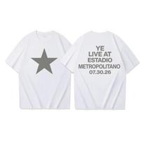 Kanye West Live in Estadio Metropolitano Tshirt Unisexs and Womens Harajuku Streetwear Short Sleeve Yk Summer T Shirt 4XL gray