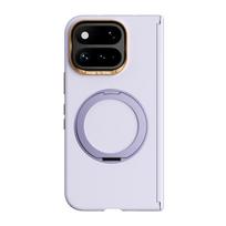 New For Google Pixel 11 Pro Fold Skin Feel Cute Case With 360 Rotating Magnetic Stand Metal Lens protection Shockproof Cover Google Pixel 11 Pro Fold violetinė