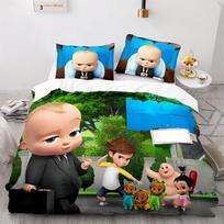 Cartoon Duvet Cover Pillowcase Boss Baby Bedding Set Adult Boy Girl Bedroom Decoration Children Single Double Size 140*200cm/55x79in Single/Twin 3pcs