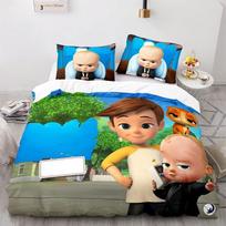Cartoon Duvet Cover Pillowcase Boss Baby Bedding Set Adult Boy Girl Bedroom Decoration Children Single Double Size EU Single 135*200cm/53x79in 3pcs