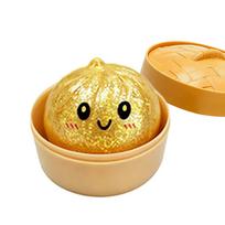 Blizgus koldūnas Squishy su dėžute Koldūnai Sensorinis garintuvas Minkštas TPR tešlos kamuoliukas Dekompresijai Fidget žaislas Streso mažinimui Dovana beige