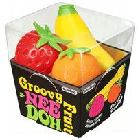 Groovy vaisių Needoh minkštas žaislas Imituoti braškių, bananų, apelsinų 3 vnt. Fidget jutimo žaislas Streso mažinimo anti-nerimo TPR žaislas yellow