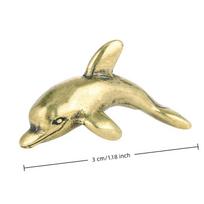 Antique Brass Solid Shark Blue Whale Figurine Miniature Feng Shui Ornament Copper Marine Life Mini Desktop Decoration Craft A7