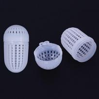 10pcs/bag Soft Fishing Mini Bait Cage Plastic Fishing Cage Basket  Attract Fish white-elliptical gray