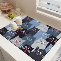 Coffee Machine Water Absorption And Drainage Mat Countertop Dish Drying Mat, Diatom Mud Kitchen Anti-Slip Mat, Easy To Clean And Washable Drainage Mat  30*40cm gray