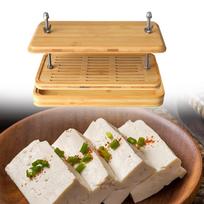 Bamboo Tofu Press with Drainer And Drip Tray Manual Cheese Maker Easily Remove Water for