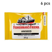 Pastilės Fisherman's Friend, anyžius, anyžius, mentolis, anyžius, gliciriza, 25 g. x 6 /12 / 24 vnt 25 g. x 6 pcs yellow