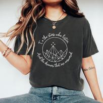 „Acotar Velaris“ marškinėliai „Naktiniai rūmų“ simboliai Sarah J Maas „A Court of Thorns and Roses Court of Dreams“ marškinėliai „Unisex Tees“ viršūnės M tamsiai pilka spalva